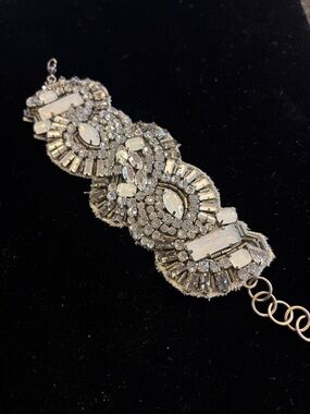Stella & Dot Silver Crystal Cluster Bracelet